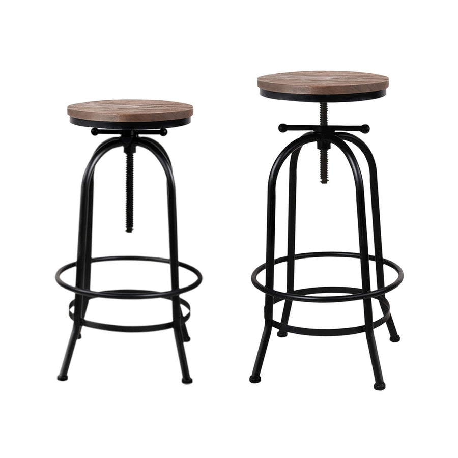 Hudson Wooden Gas-Lift Swivel Bar Stool Set of 4 – Black
