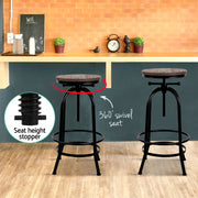 Hudson Wooden Gas-Lift Swivel Bar Stool Set of 4 – Black