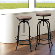 Hudson Wooden Gas-Lift Swivel Bar Stool Set of 4 – Black