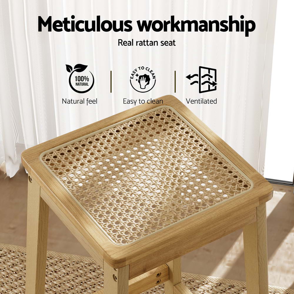 Crawford Rattan Bar Stool Set of 2