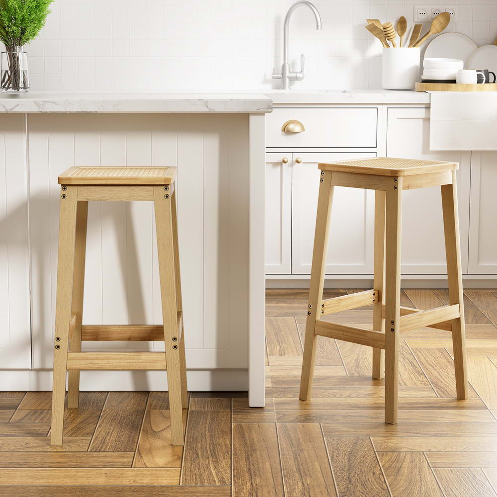 Crawford Rattan Bar Stool Set of 2
