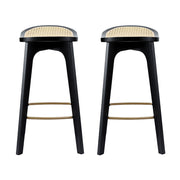 Everton Rattan Bar Stool Set of 2 – Black — image 3