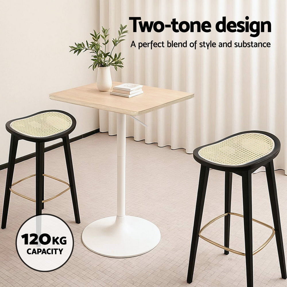 Everton Rattan Bar Stool Set of 2 – Black — image 4