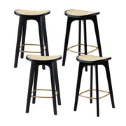 Everton Rattan Bar Stool Set of 4 – Black — image 1