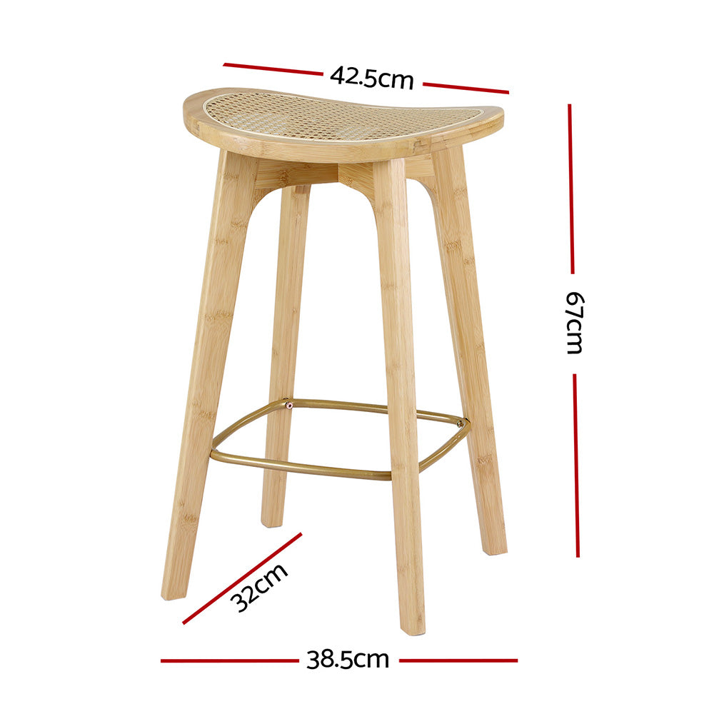 Everton Rattan Bar Stool Set of 4 – Natural — image 2