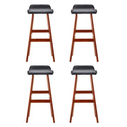 Sliva PU Leather Kitchen Bar Stool Set of 4 – Black & Wood — image 3