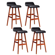 Sliva PU Leather Kitchen Bar Stool Set of 4 – Black & Wood — image 7