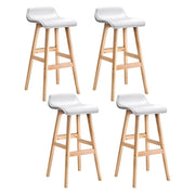 Sliva PU Leather Kitchen Bar Stool Set of 4 – White & Wood — image 7