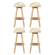 Dalvey PU Leather Wooden Swivel Bar Stool Set of 4 – Beige — image 3