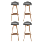 Dalvey Fabric Wooden Swivel Bar Stool Set of 4 – Grey — image 3