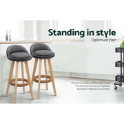 Dalvey Fabric Wooden Swivel Bar Stool Set of 4 – Grey — image 5