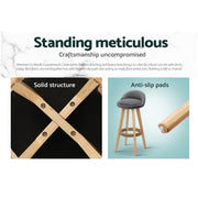 Dalvey Fabric Wooden Swivel Bar Stool Set of 4 – Grey — image 6
