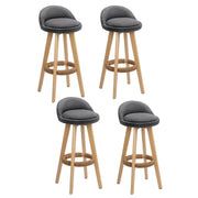Dalvey Fabric Wooden Swivel Bar Stool Set of 4 – Grey — image 7