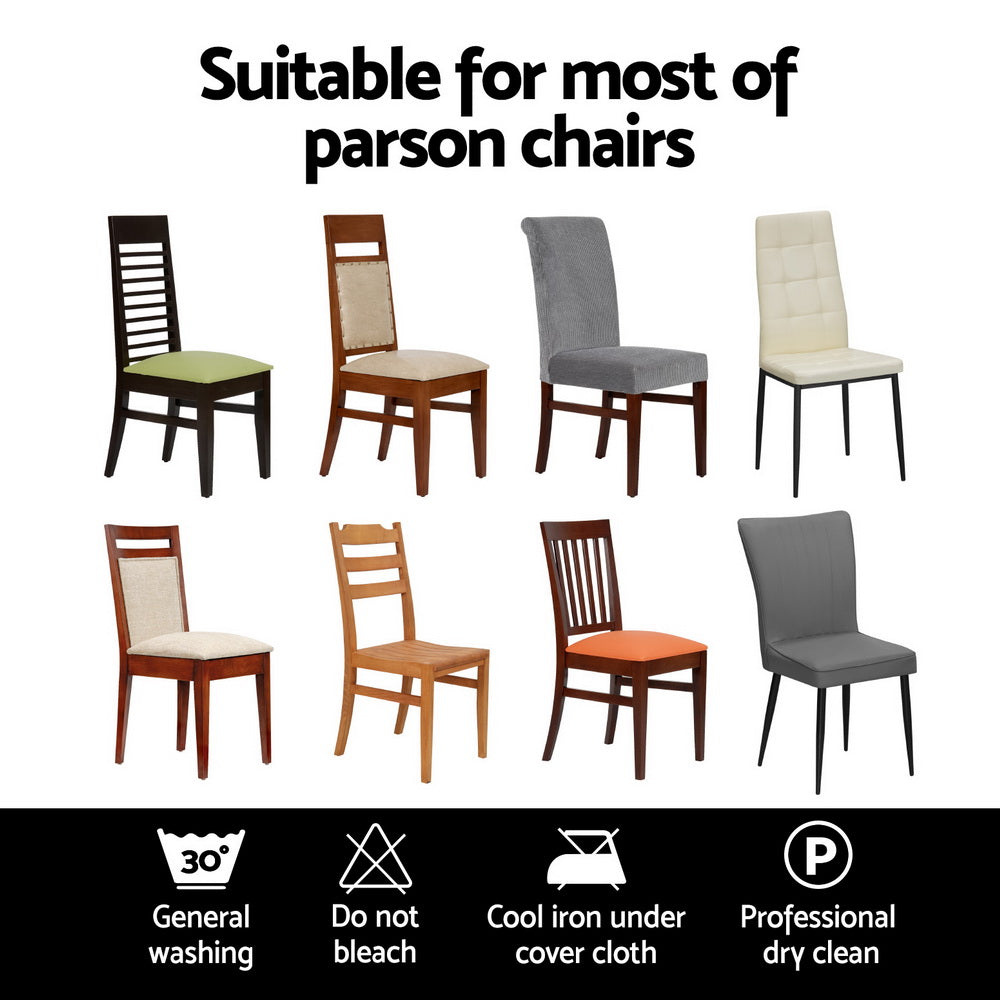 Rowan Fabric Dining Chair Cover Set – Dark Grey