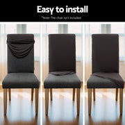 Rowan Fabric Dining Chair Cover Set – Dark Grey