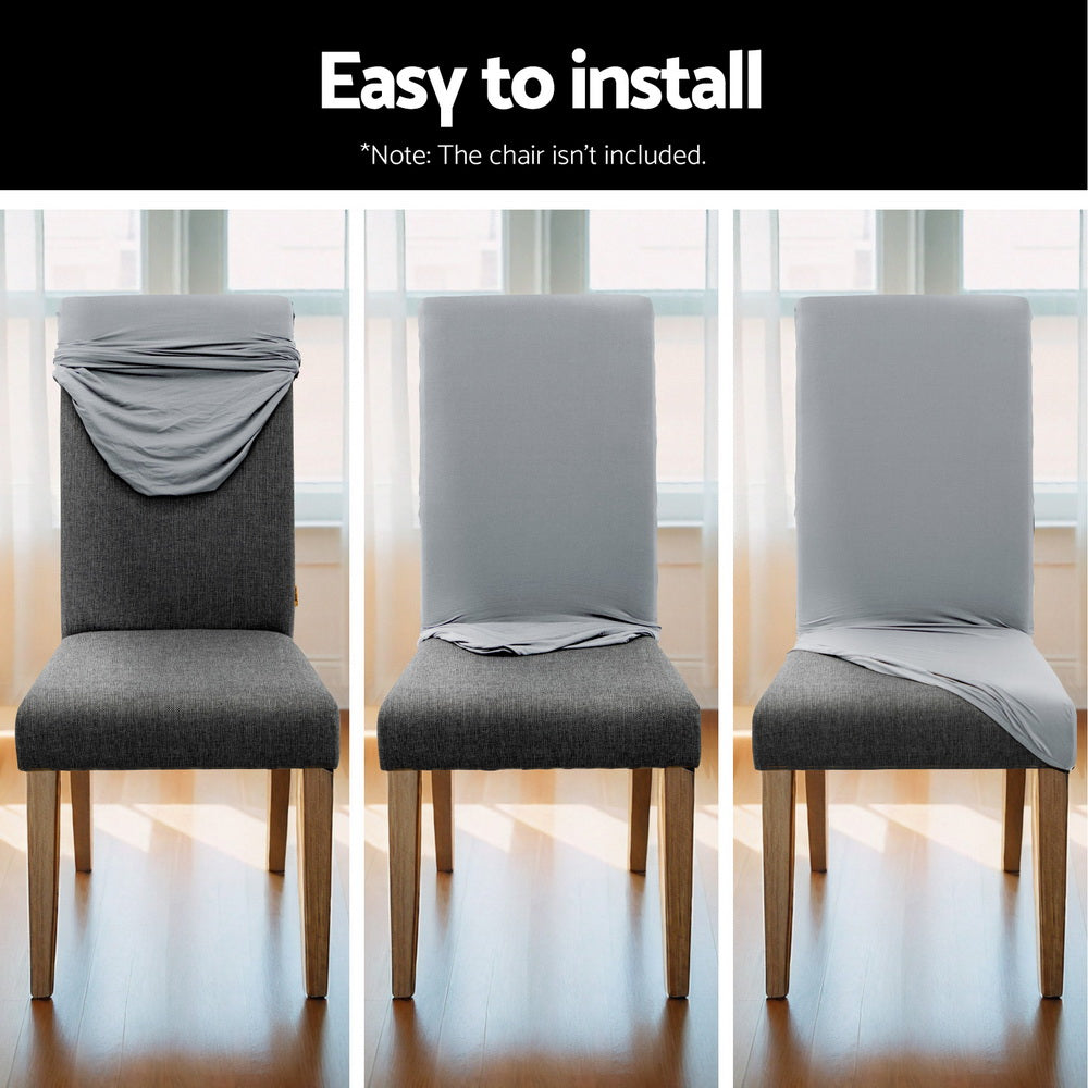 Riley Fabric Dining Chair Cover Set – Grey