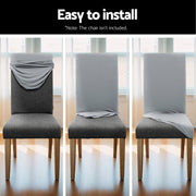 Riley Fabric Dining Chair Cover Set – Grey