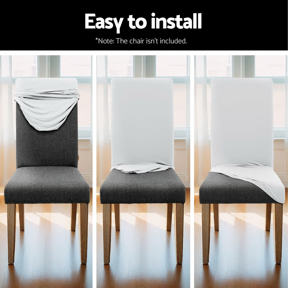 Riley Fabric Dining Chair Cover Set – White