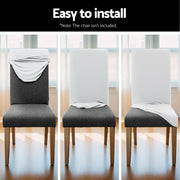 Riley Fabric Dining Chair Cover Set – White