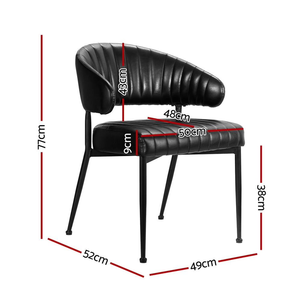 Lachlan PU Leather Dining Chair Set of 2 – Black