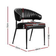 Lachlan PU Leather Dining Chair Set of 2 – Black