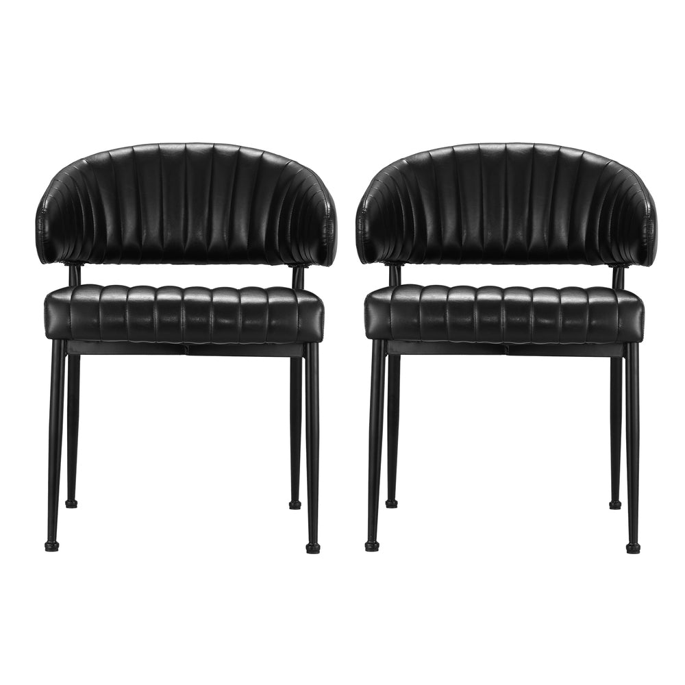Lachlan PU Leather Dining Chair Set of 2 – Black
