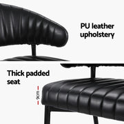 Lachlan PU Leather Dining Chair Set of 2 – Black