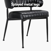 Lachlan PU Leather Dining Chair Set of 2 – Black