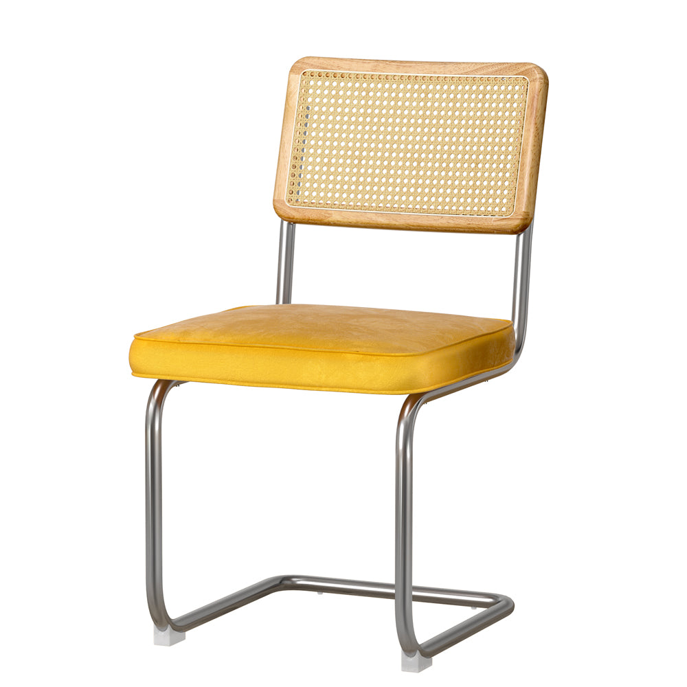 Landon Velvet Dining Chair Set of 2 – Yellow