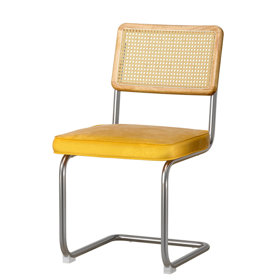 Landon Velvet Dining Chair Set of 2 – Yellow