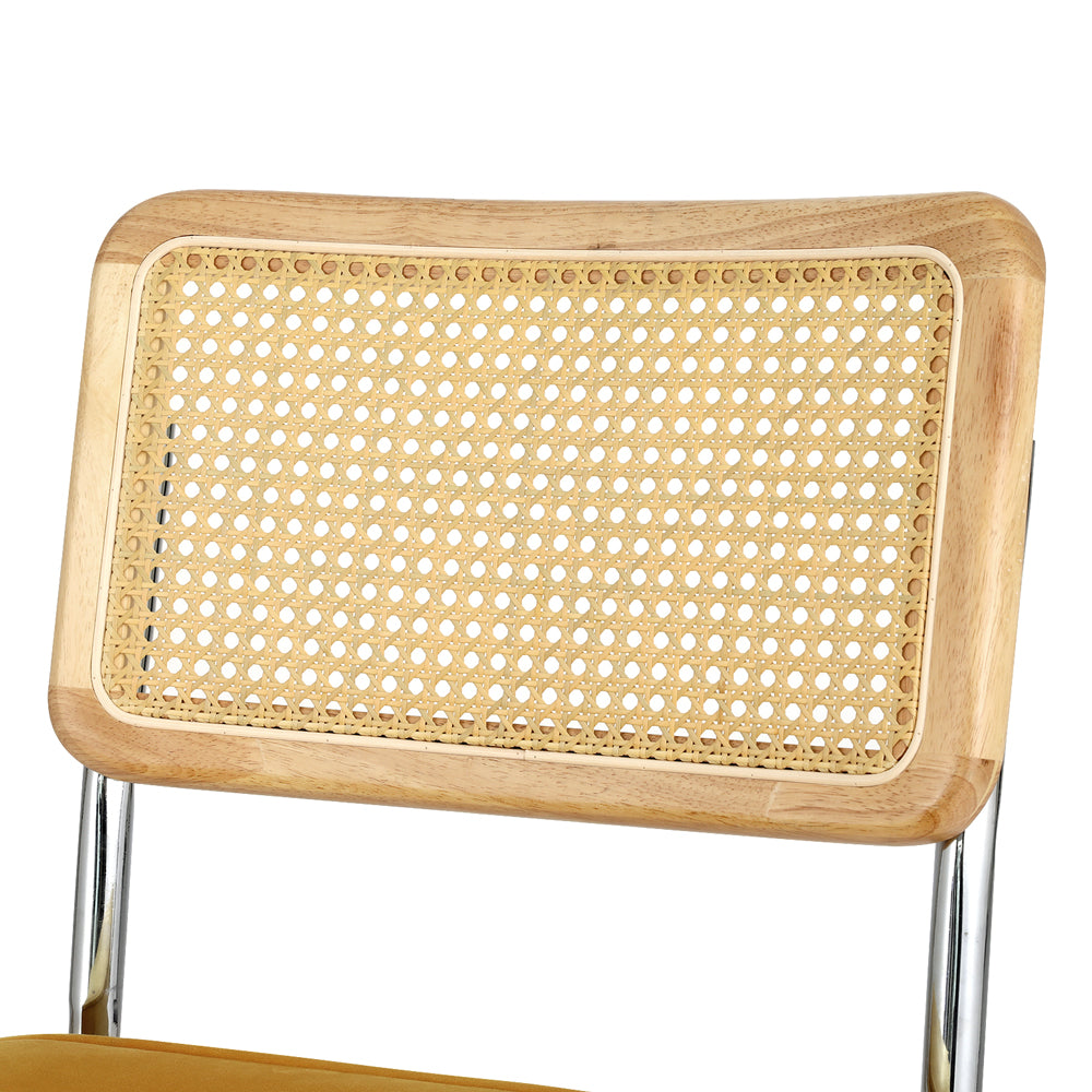 Landon Velvet Dining Chair Set of 2 – Yellow