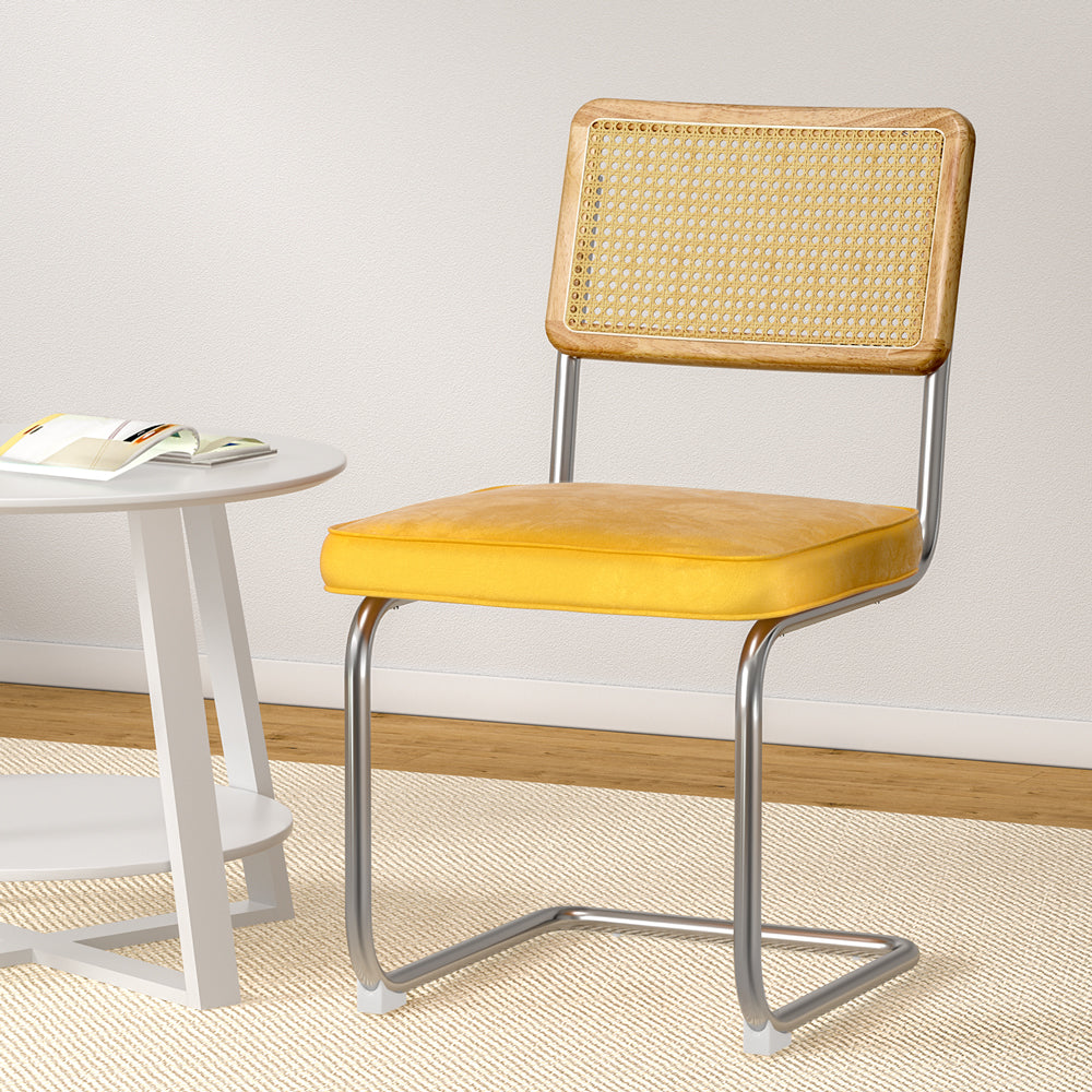 Landon Velvet Dining Chair Set of 2 – Yellow