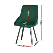 Langford Velvet Dining Chair Set of 2 – Green