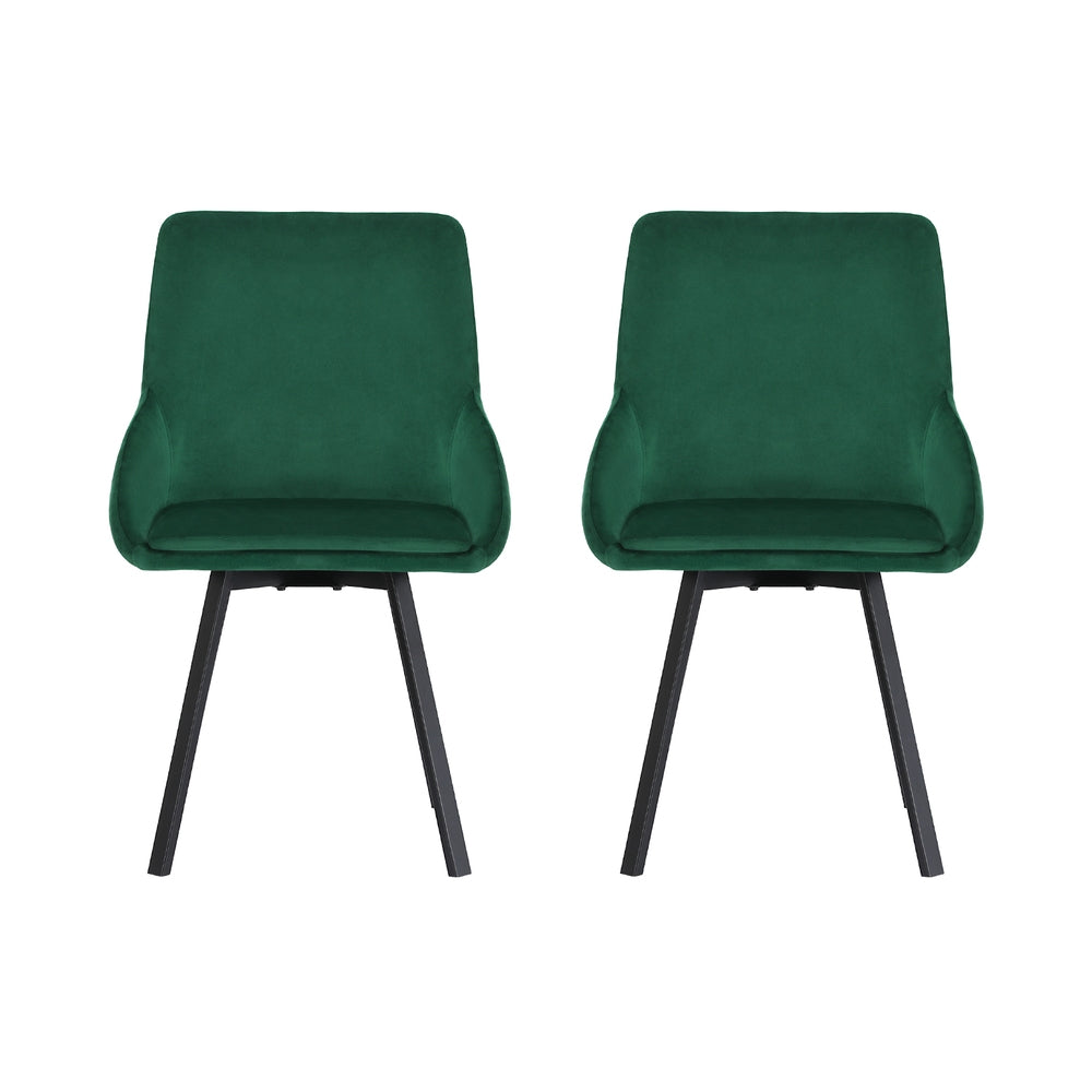 Langford Velvet Dining Chair Set of 2 – Green
