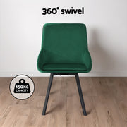Langford Velvet Dining Chair Set of 2 – Green