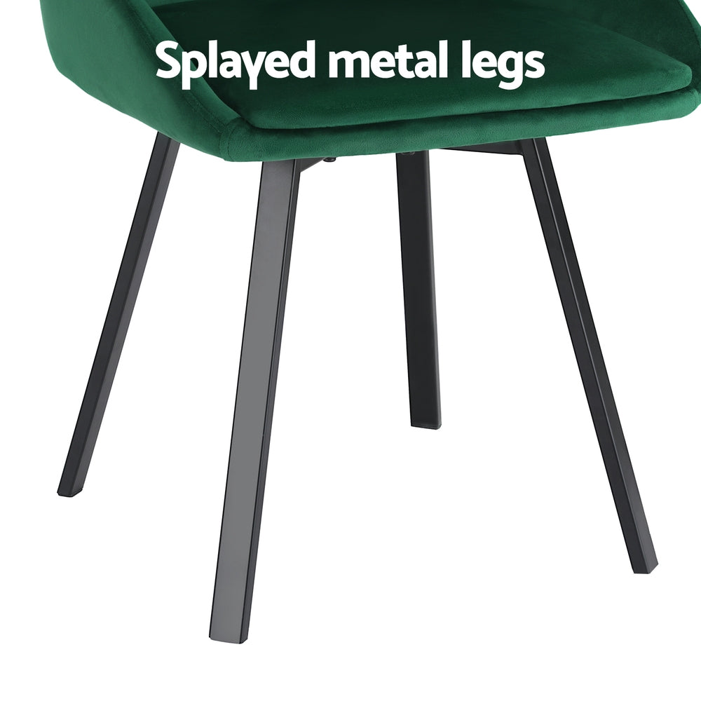 Langford Velvet Dining Chair Set of 2 – Green
