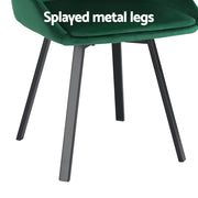 Langford Velvet Dining Chair Set of 2 – Green