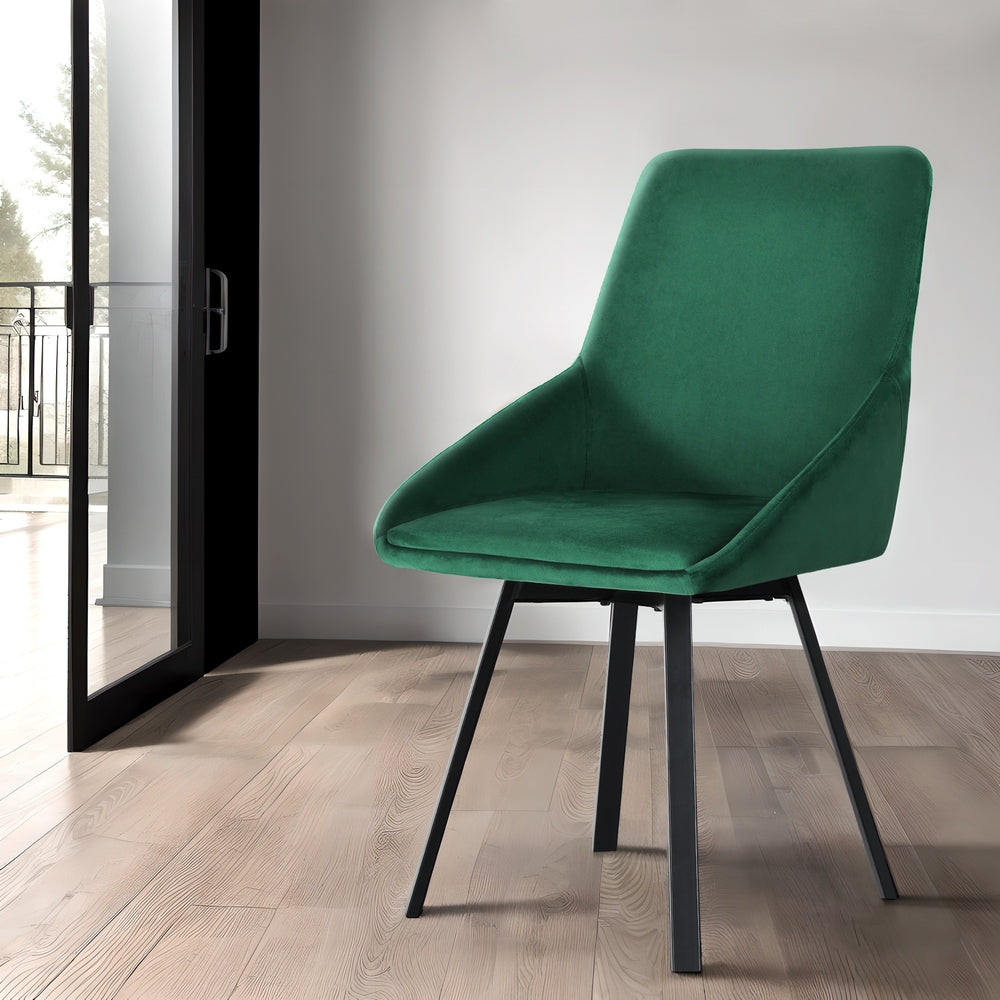 Langford Velvet Dining Chair Set of 2 – Green