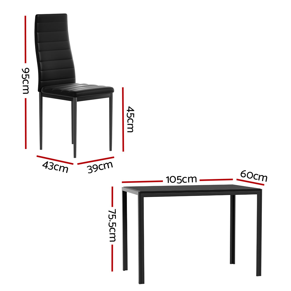 Cobalt Metal Dining Set – Black