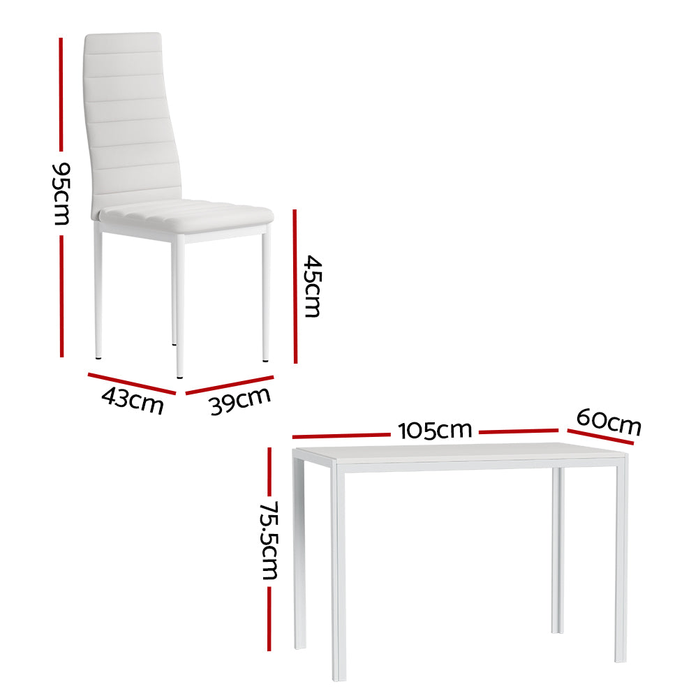 Cobalt Metal Dining Set – White