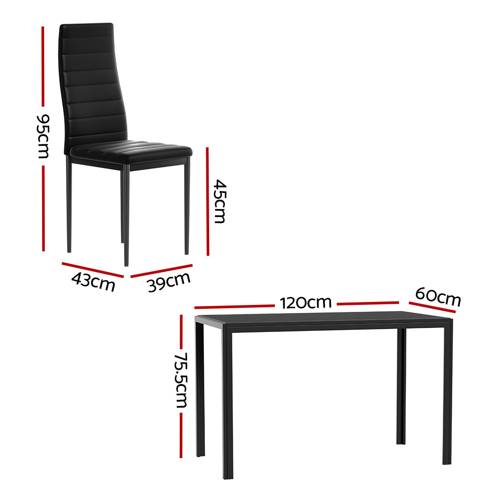 Clyde Metal Dining Set – Black