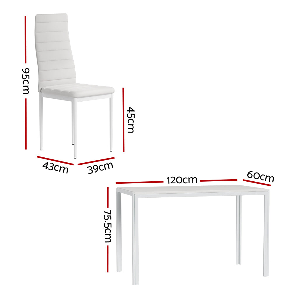 Clifton Metal Dining Set – White