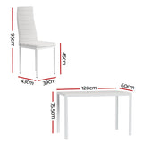 Artiss Dining Chairs and Table Dining Set 6 Chair Set Of 7 White