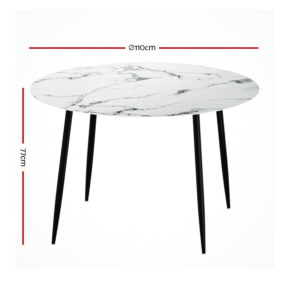 Channing Metal Dining Table – White