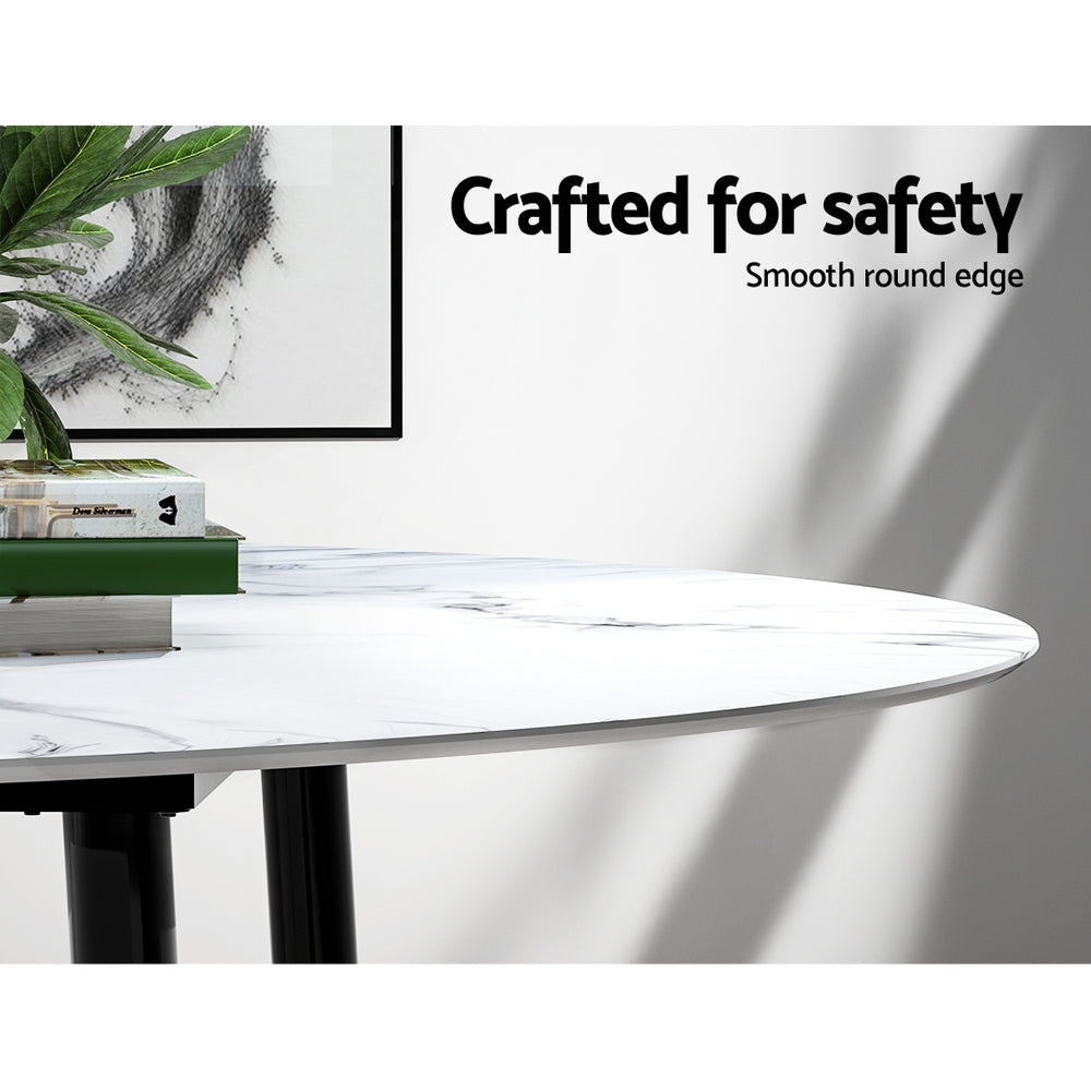 Channing Metal Dining Table – White
