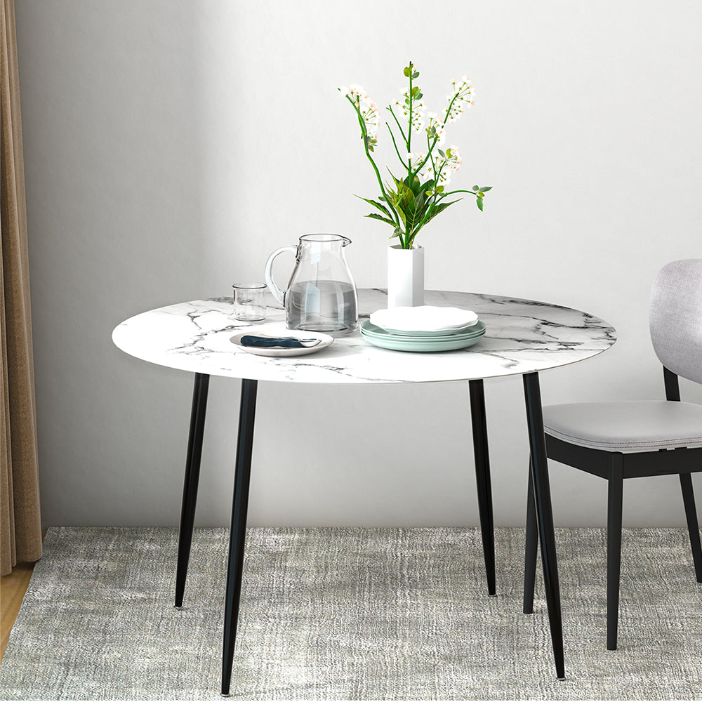 Channing Metal Dining Table – White