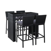 Indigo Wicker Outdoor Bistro Set – Grey