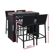 Indigo Wicker Outdoor Bistro Set – Grey