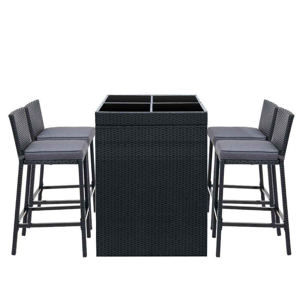 Indigo Wicker Outdoor Bistro Set – Grey