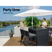 Indigo Wicker Outdoor Bistro Set – Grey